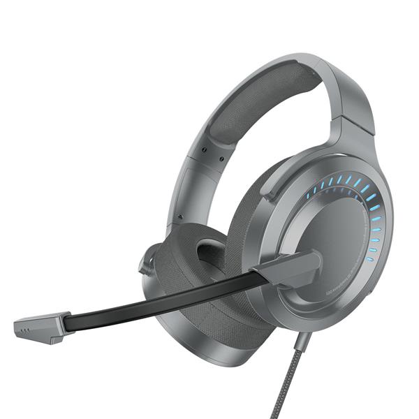 Baseus GAMO wokółuszne słuchawki USB z mikrofonem i pilotem dla graczy szary (NGD05-01)-2280337