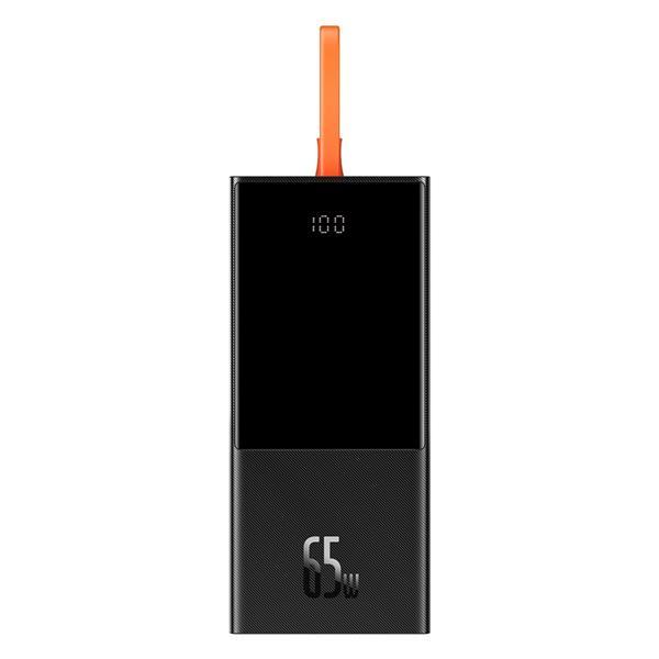 Baseus Elf power bank 20000mAh 65W 2x USB / USB Typ C / wbudowany kabel USB Typ C Power Delivery Quick Charge czarny (PPJL000001)-2240973