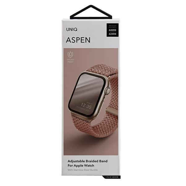 Etui Uniq pasek Aspen na Apple Watch 44/42/45 mm Series 1/2/3/4/5/6/7/8/SE/SE2 Braided różowy/grapefruit pink-2384212