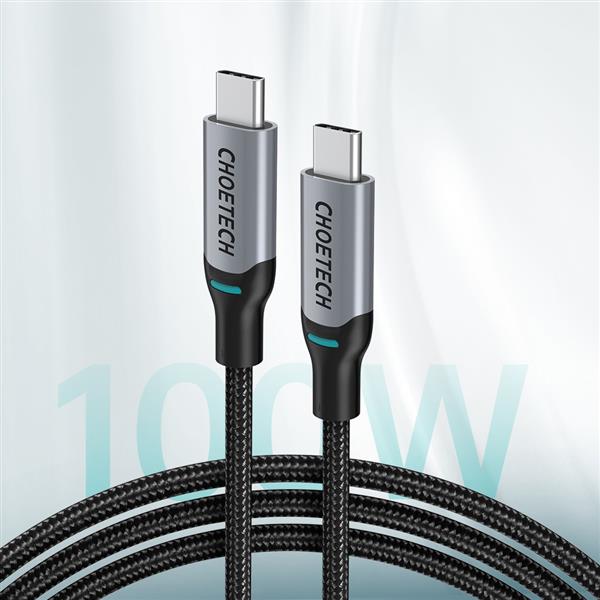 Choetech 2x kabel przewód USB Typ C - USB Typ C Power Delivery 100W 5A 1,8m czarny (MIX00073)-2247039