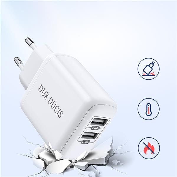 Dux Ducis ładowarka sieciowa 2x USB 12W 2,4A biały (C10 white)-2212477