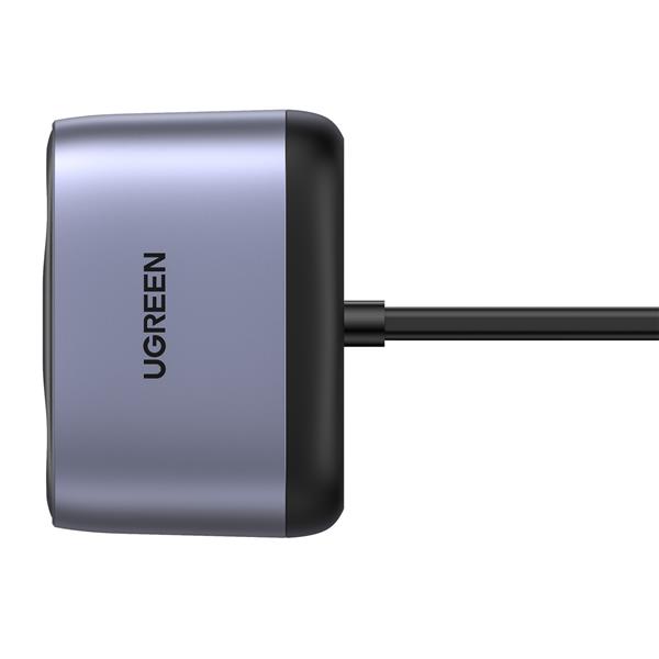 Ugreen ładowarka samochodowa USB / USB Typ C z rozdzielaczem 2x gniazdo samochodowe szary (CD252 30886)-2240180