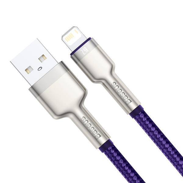 Baseus Cafule Metal Data kabel USB - Lightning 2,4 A 1 m fioletowy (CALJK-A05)-2179215