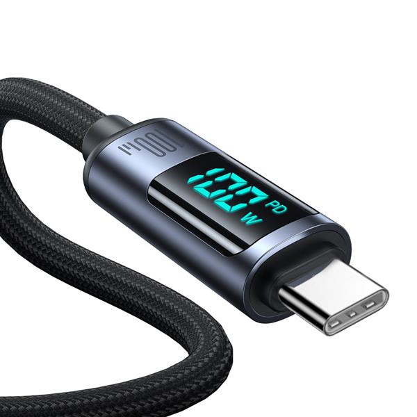 Kabel USB C - USB C 100W 1.2m z wyświetlaczem LED Joyroom S-CC100A16 - czarny-3115065