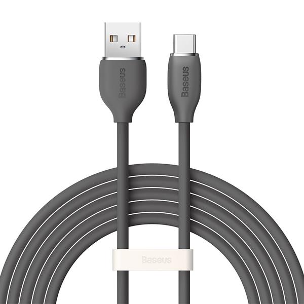 Baseus kabel, przewód USB – USB Typ C 100W długość 2 m Jelly Liquid Silica Gel szary (CAGD010101)-2281075