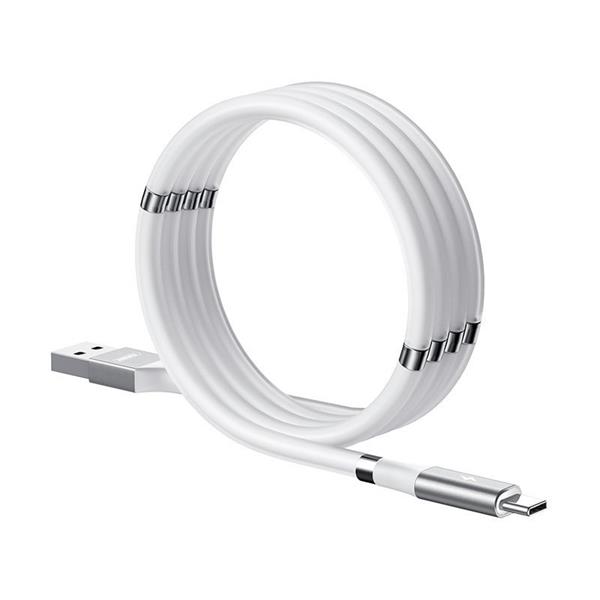 Remax samoorganizujący magnetyczny kabel przewód USB - USB Typ C 2,1 A 1 m biały (RC-125a white)-2167770