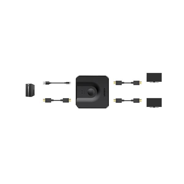 Ugreen CM430 rozdzielacz sygnału 2x DisplayPort (wejście) do 1x DisplayPort (wyjście) przełącznik 4K/1080p czarny (60622)-2403839