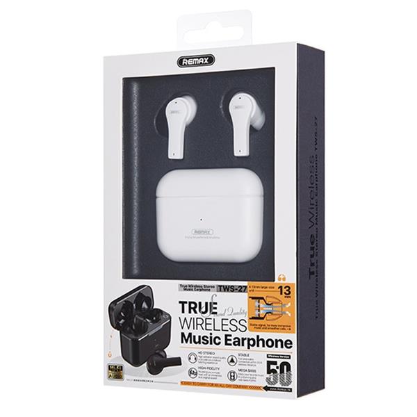 Remax bezprzewodowe słuchawki Bluetooth TWS IPX4 wodoodporne biały (TWS-27 white)-2181776