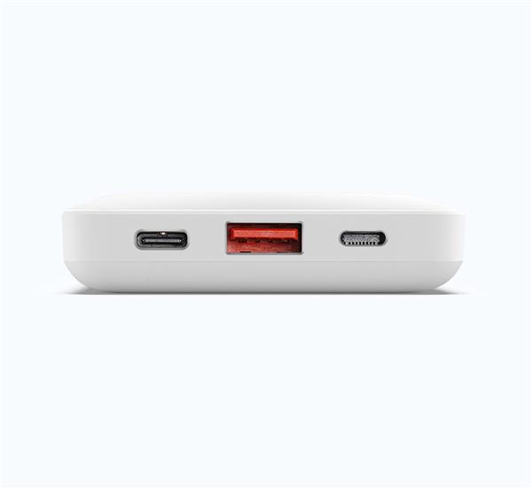 Duzzona magnetyczny powerbank 10000 mAh z funkcją ładowania bezprzewodowego (MagSafe, Qi) USB-A / USB-C 22,5W biały (W5)-2411030
