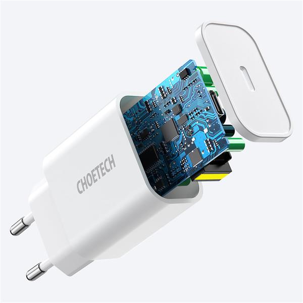 Choetech ładowarka sieciowa USB Typ C 20W Power Delivery 3A biały (Q5004)-2252996
