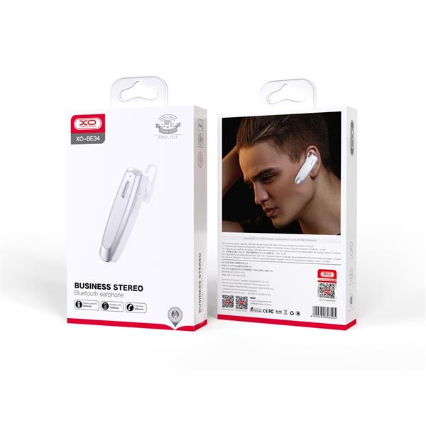 XO słuchawka Bluetooth BE34 biała-3029497