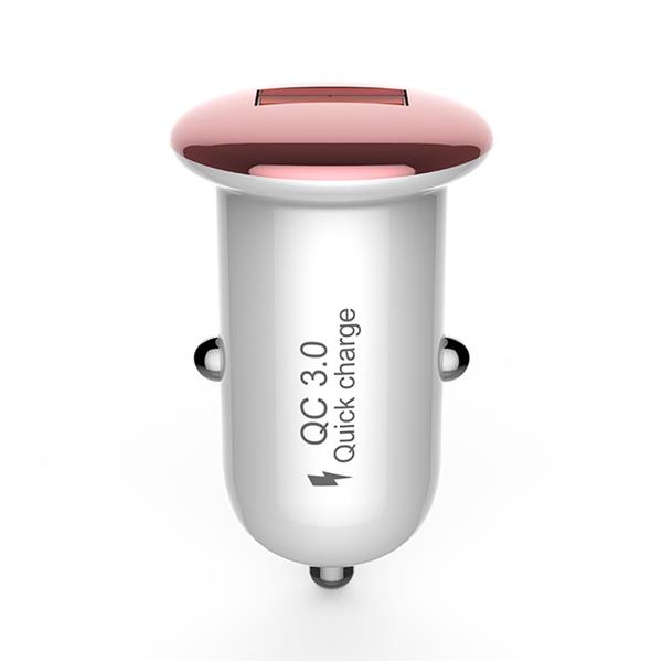 żDevia ładowarka samochodowa Mushroom USB QC 3.0 różowo-złota 18W-1623609
