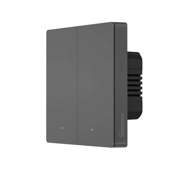 Sonoff inteligentny 2-kanałowy przełącznik ścienny Wi-Fi czarny (M5-2C-86)-2394509