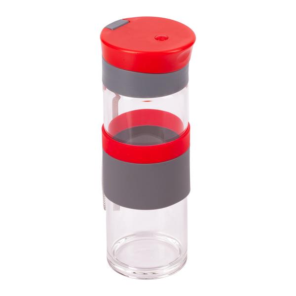 Szklana butelka Top Form 440 ml, czerwony-2013230