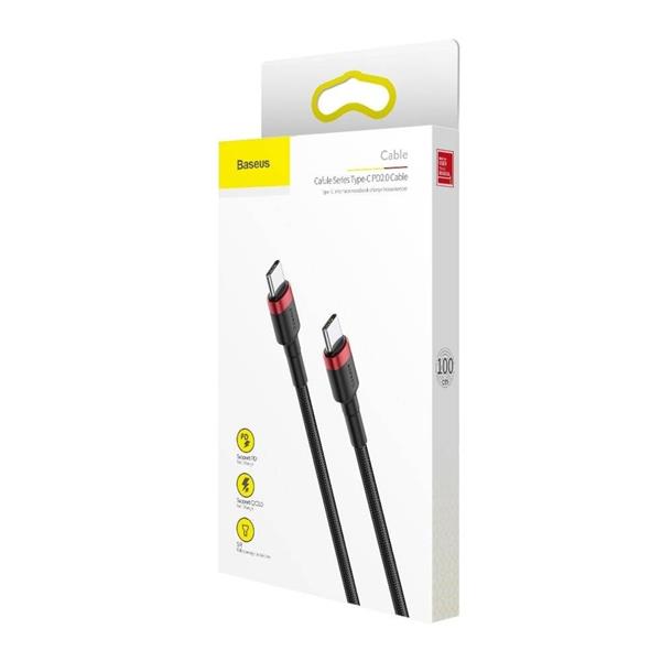 Baseus kabel Cafule PD USB-C - USB-C 1,0 m czerwono-czarny 60W-2986135