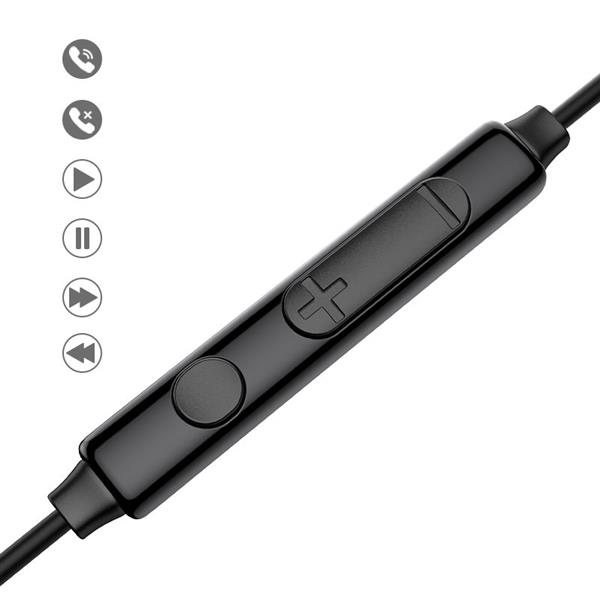 Joyroom dokanałowe słuchawki USB Typ C z pilotem i mikrofonem czarny (JR-EC04 Black)-2254121