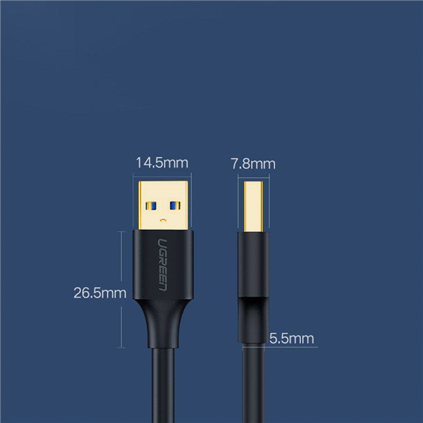 Ugreen kabel przewód USB - USB (męski - USB 3.2 Gen 1) 1 m czarny (US128 10370)-2602125