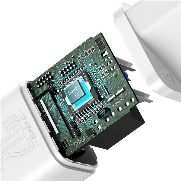Baseus Super Si 1C szybka ładowarka USB Typ C 20 W Power Delivery biały (CCSUP-B02)-2255864