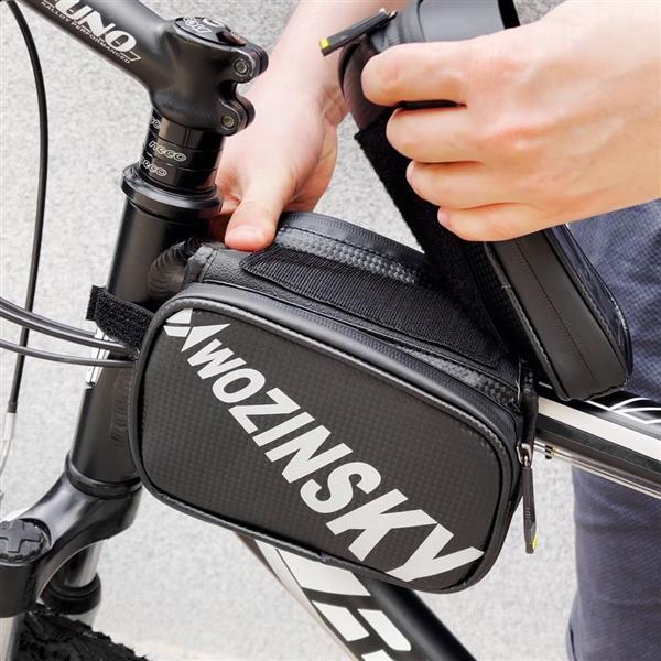 Wozinsky torba rowerowa na ramę z etui na telefon 1,5 l czarny (WBB21BK)-2168654