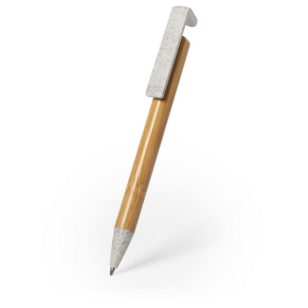 Bambusowy długopis, elementy ze słomy pszenicznej, stojak na telefon-1957332