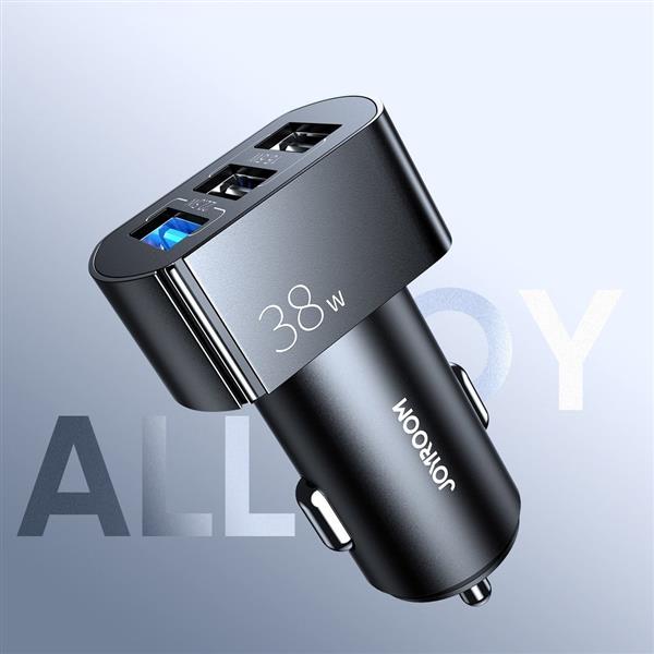Joyroom szybka ładowarka samochodowa Quick Charge 3.0 (QC3.0) 4,5A 38W 3x USB czarna (C-A19 black)-2214036