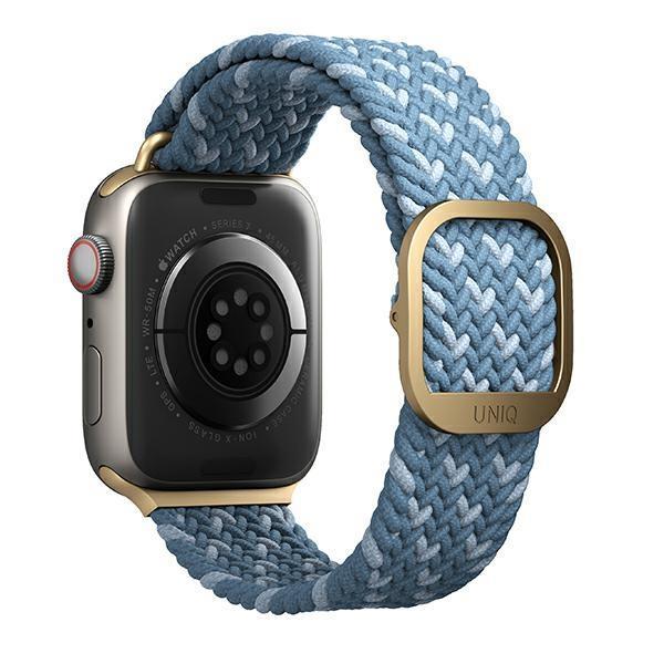 UNIQ pasek Aspen Apple Watch 40/38/41mm Series 4/5/6/7/8/SE/SE2 Braided DE modry/cerulean blue-2285814