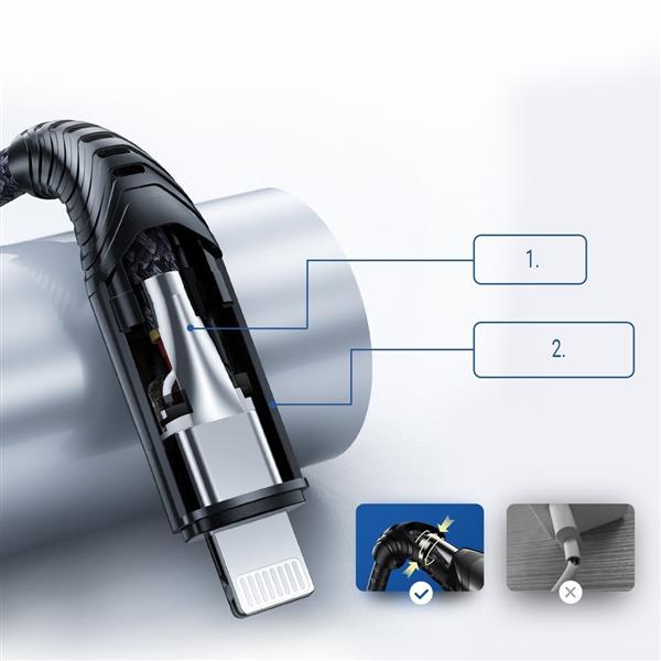 Joyroom kabel MFI przewód USB Typ C - Lightning 2,1A 1,2m czarny (ST-C04 1,2M Black)-2213814