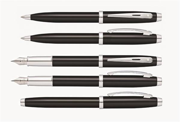 9338 Zestaw (pióro wieczne i długopis) Sheaffer kolekcja 100, czarne, wykończenia chromowane-3040232