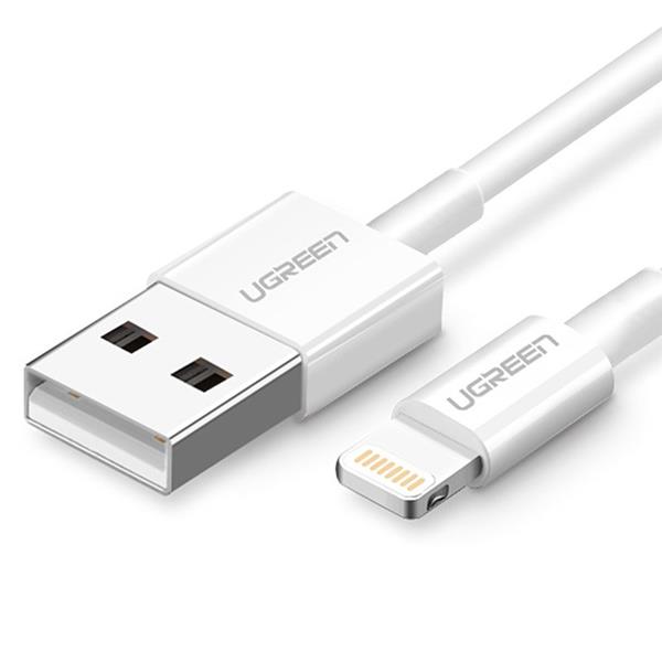 Ugreen kabel przewód USB - Lightning MFI 1m 2,4A biały (20728)-2150784
