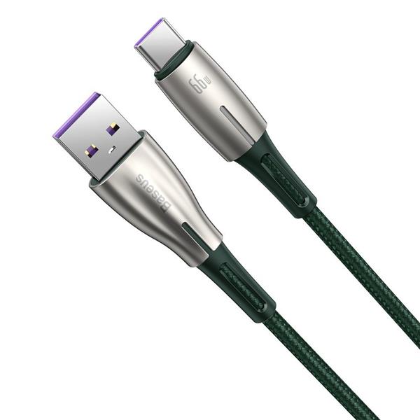 Baseus Water Drop kabel USB - USB Typ C 66 W (11 V / 6 A) Huawei SuperCharge SCP 2 m zielony (CATSD-N06)-2186265