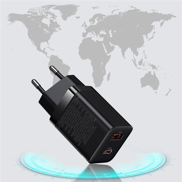 Baseus Super Si Pro szybka ładowarka USB / USB Typ C 30W Power Delivery Quick Charge czarny (CCSUPP-E01)-2241740