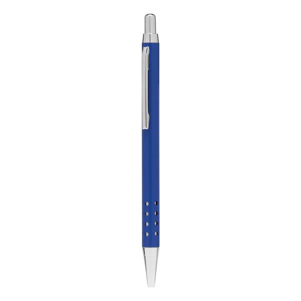 Mosiężny długopis BUDAPEST, niebieski matowy-3099851