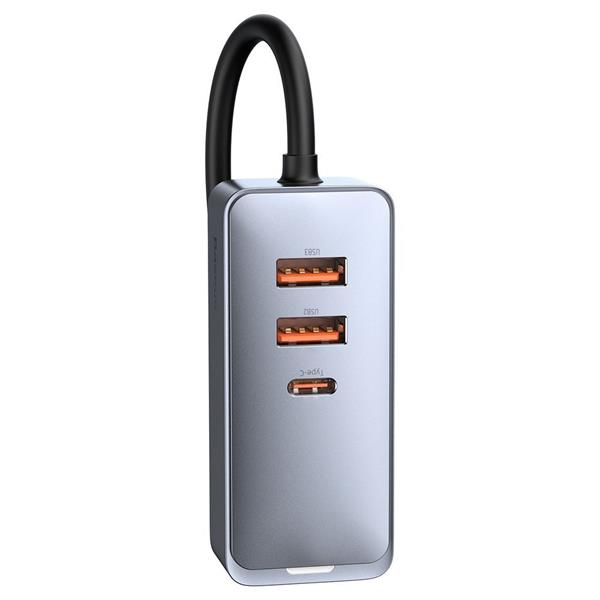 Baseus Share Together ładowarka samochodowa 3x USB / USB Typ C 120W PPS Quick Charge Power Delivery szary (CCBT-B0G)-2379697