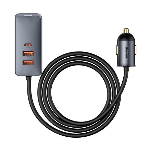 Baseus Share Together ładowarka samochodowa 3x USB / USB Typ C 120W PPS Quick Charge Power Delivery szary (CCBT-B0G)-2379696