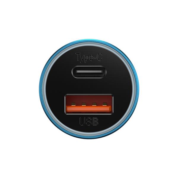 Baseus Golden Contactor Max szybka ładowarka samochodowa USB + USB typu C 60 W Quick Charge niebieski (CGJM000103)-2387011