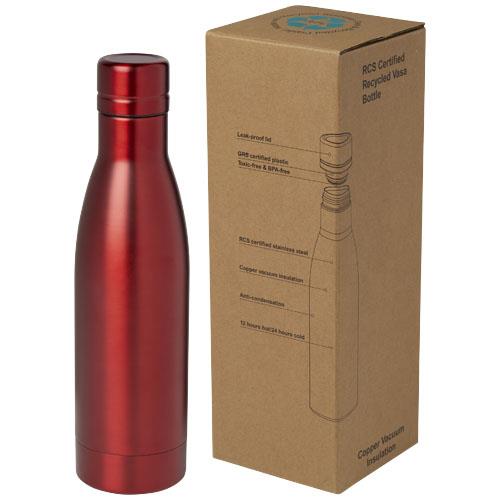 Vasa butelka ze stali nierdzwenej z recyklingu z miedzianą izolacją próżniową o pojemności 500 ml posiadająca certyfikat RCS -3090791