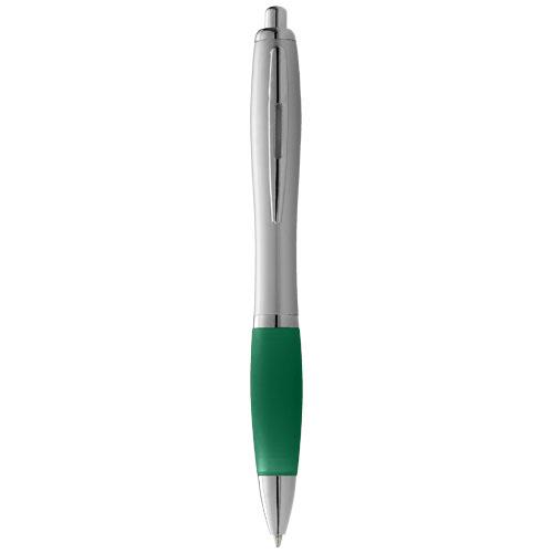 Długopis ze srebrnym korpusem i kolorowym uchwytem Nash-1552349
