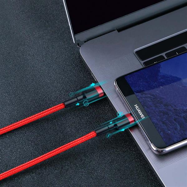 Baseus Cafule Cable wytrzymały nylonowy kabel przewód USB-C PD / USB-C PD PD2.0 60W 20V 3A QC3.0 1M czerwony (CATKLF-G09)-2141989