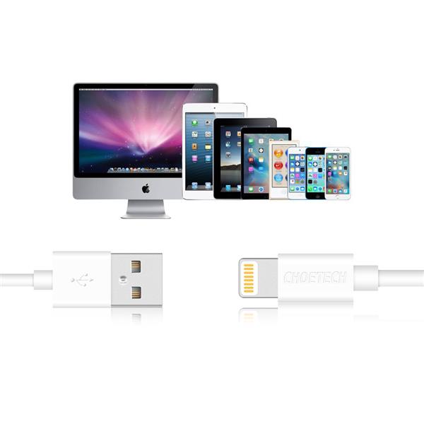 Choetech kabel przewód MFI USB - Lightning 1,2m biały (IP0026 white)-2218445