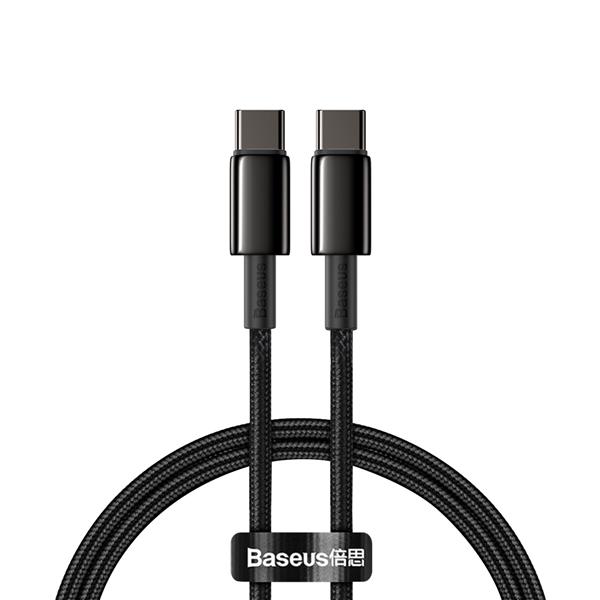 Baseus kabel Tungsten PD USB-C - USB-C 1,0 m czarny 100W-2116094