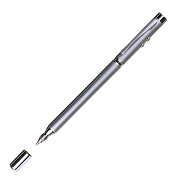 Długopis 4-funkcyjny Pointer ze wskaźnikiem laserowym, srebrny-1679098