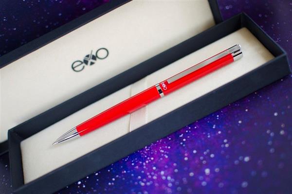 Długopis EXO Vela, czerwony, wykończenia chromowane-3039722