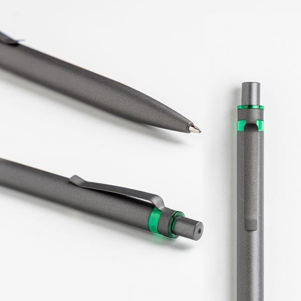 Aluminiowy długopis z recyklingu z kolorowym akcentem-2984277