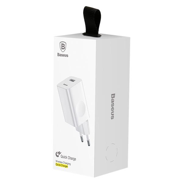 Baseus Charging Quick Charger ładowarka sieciowa zasilacz EU adapter USB Quick Charge 3.0 QC 3.0 biały (CCALL-BX02)-2139464