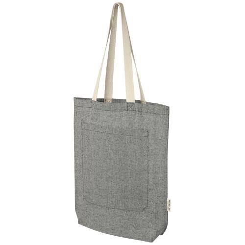 Pheebs torba na zakupy o pojemności 9 l z bawełny z recyklingu o gramaturze 150 g/m2 i z przednią kieszenią-2372579