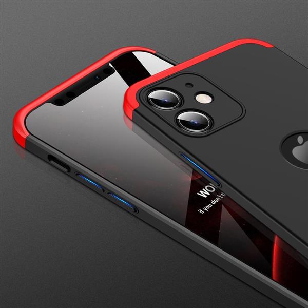 GKK 360 Protection Case etui na całą obudowę przód + tył iPhone 12 mini czarno-czerwony-2167952