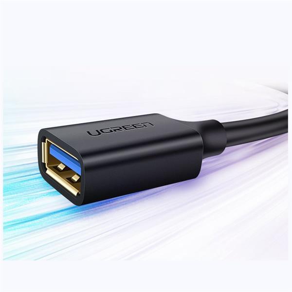 Ugreen kabel przewód przedłużacz przejściówka USB 3.0 (żeński) - USB 3.0 (męski) 1m czarny (10368)-3122647