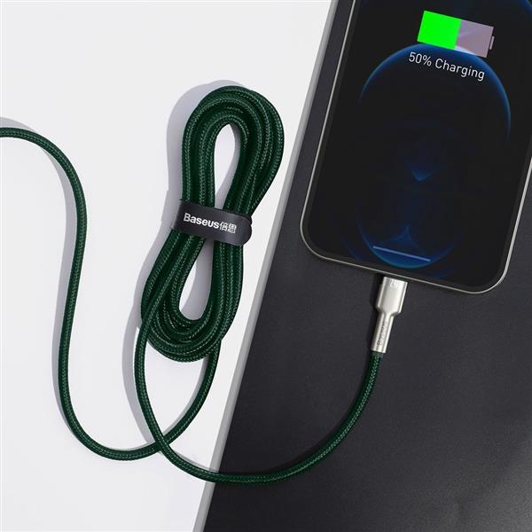 Baseus Cafule Metal Data kabel USB - Lightning 2,4 A 2 m zielony (CALJK-B06)-2179265