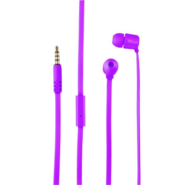 Trust słuchawki przewodowe douszne Duga neonowe fioletowe-1178136