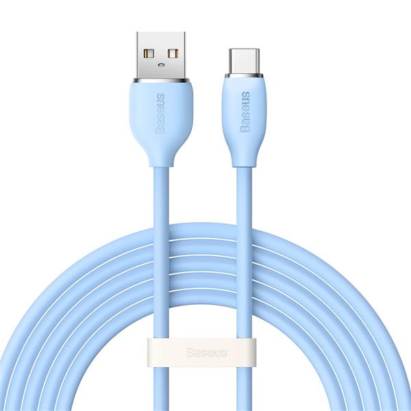 Baseus kabel, przewód USB – USB Typ C 100W długość 2 m Jelly Liquid Silica Gel – niebieski-2281086